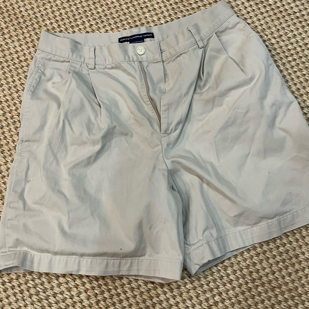 Ralph Lauren Shorts Womens 10 Sport Chino Khaki  Tan Beige Cotton Preppy
